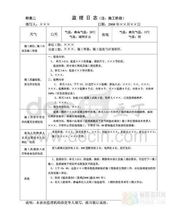 最新监理日志范本详解，11月监理工作概览