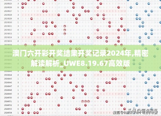 澳门六开彩开奖结果开奖记录2024年,精密解读解析_UWE8.19.67高效版