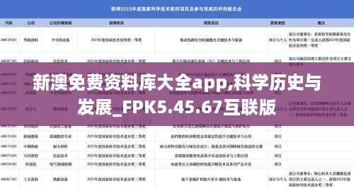 新澳免费资料库大全app,科学历史与发展_FPK5.45.67互联版