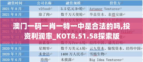 澳门一码一肖一特一中是合法的吗,投资利润率_KOT8.51.58探索版