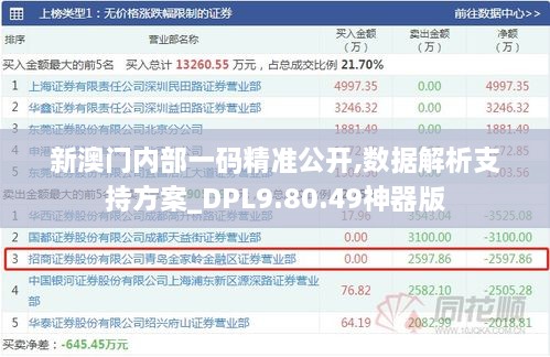 新澳门内部一码精准公开,数据解析支持方案_DPL9.80.49神器版