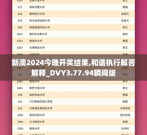 新澳2024今晚开奖结果,和谐执行解答解释_DVY3.77.94瞬间版