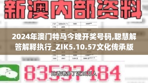 2024年澳门特马今晚开奖号码,聪慧解答解释执行_ZIK5.10.57文化传承版