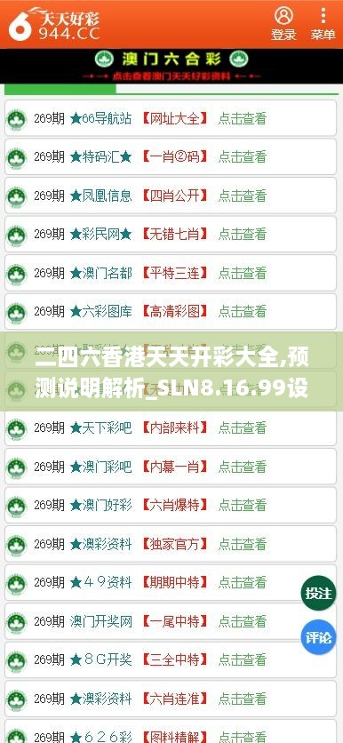 二四六香港天天开彩大全,预测说明解析_SLN8.16.99设计师版