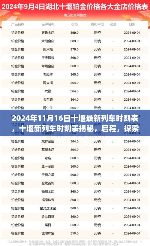 揭秘十堰最新列车时刻表，启程探索自然美景的心灵之旅（2024年11月16日更新）