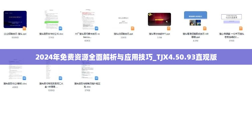 2024年免费资源全面解析与应用技巧_TJX4.50.93直观版