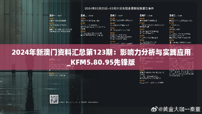 2024年新澳门资料汇总第123期：影响力分析与实践应用_KFM5.80.95先锋版