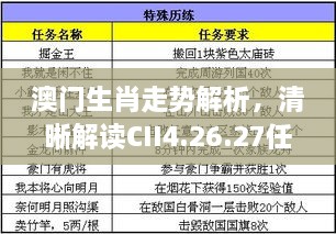 澳门生肖走势解析，清晰解读CII4.26.27任务版