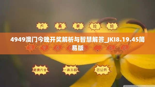 4949澳门今晚开奖解析与智慧解答_JKI8.19.45简易版