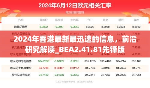 2024年香港最新最迅速的信息，前沿研究解读_BEA2.41.81先锋版