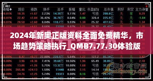 2024年新奥正版资料全面免费精华，市场趋势策略执行_QMB7.77.30体验版