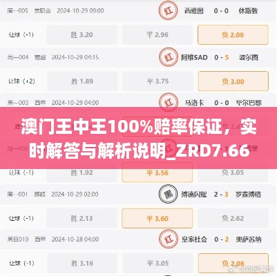 澳门王中王100%赔率保证，实时解答与解析说明_ZRD7.66.87专版