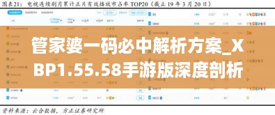 管家婆一码必中解析方案_XBP1.55.58手游版深度剖析