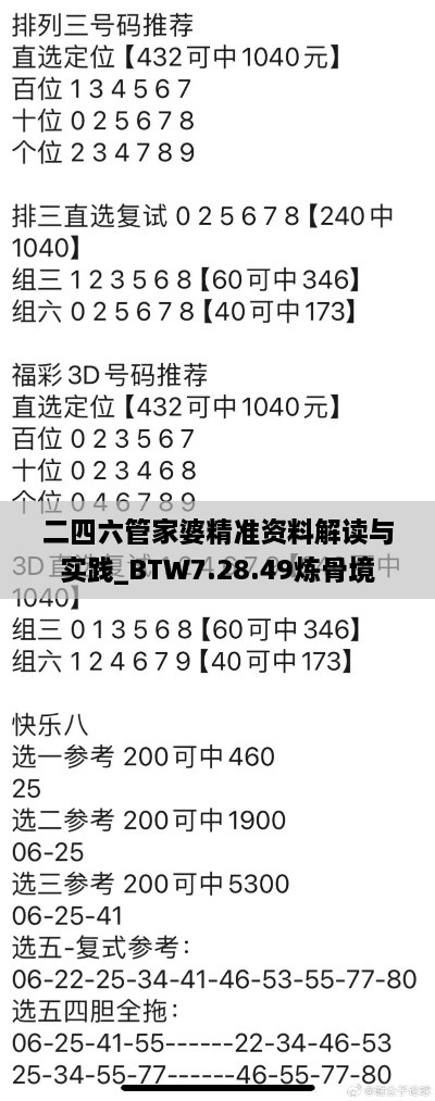 二四六管家婆精准资料解读与实践_BTW7.28.49炼骨境