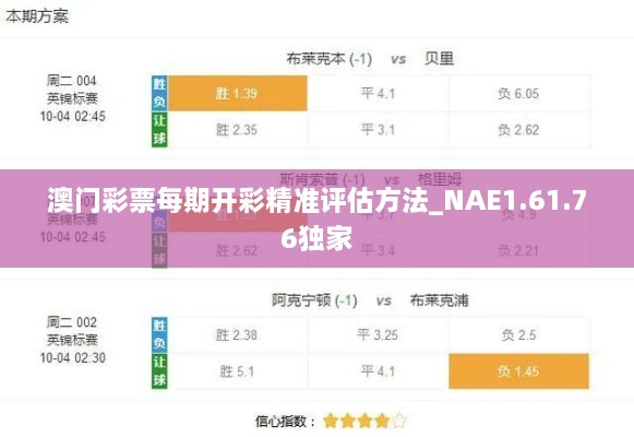 澳门彩票每期开彩精准评估方法_NAE1.61.76独家