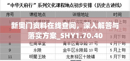 新奥门资料在线查阅，深入解答与落实方案_SHY1.70.40