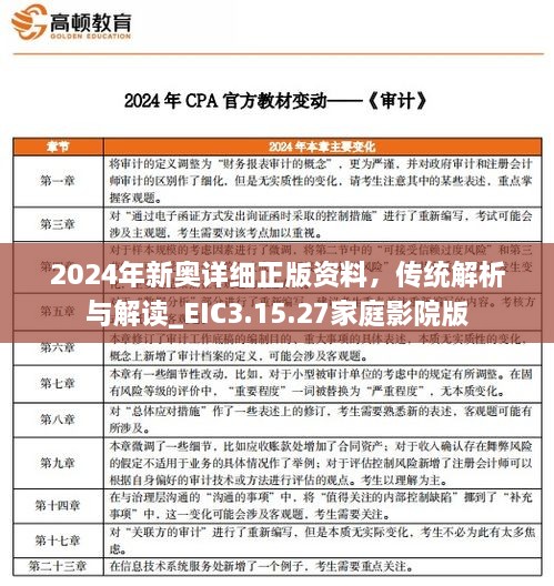 2024年新奥详细正版资料，传统解析与解读_EIC3.15.27家庭影院版