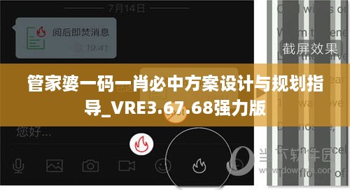 管家婆一码一肖必中方案设计与规划指导_VRE3.67.68强力版