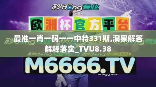 最准一肖一码一一中特331期,洞察解答解释落实_TVU8.38