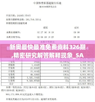 新奥最快最准免费资料326期,精密研究解答解释现象_SAS6.39