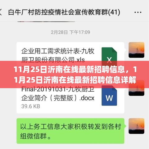 11月25日沂南在线最新招聘信息详解与求职全攻略