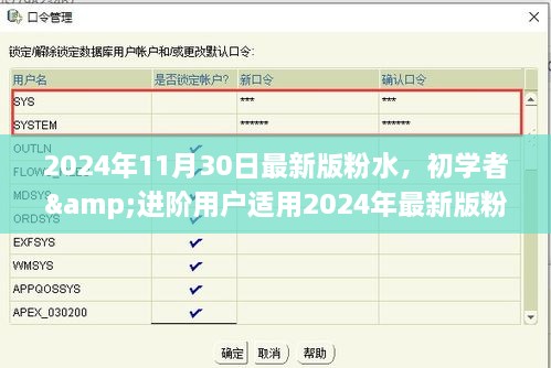 初学者与进阶用户适用的2024年最新版粉水操作指南