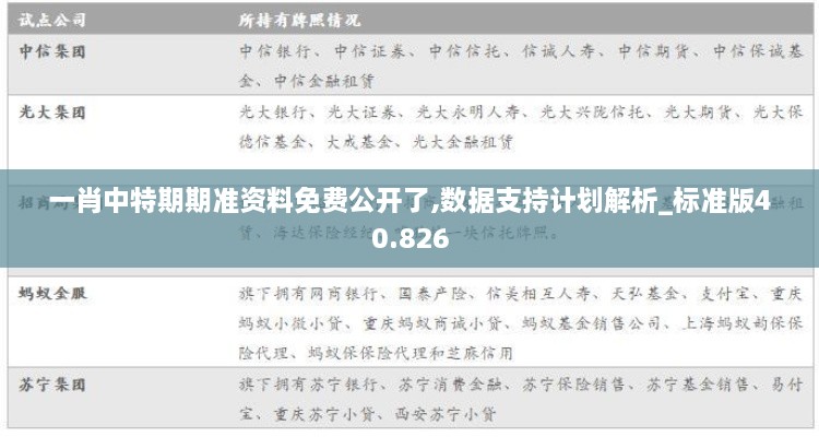 一肖中特期期准资料免费公开了,数据支持计划解析_标准版40.826