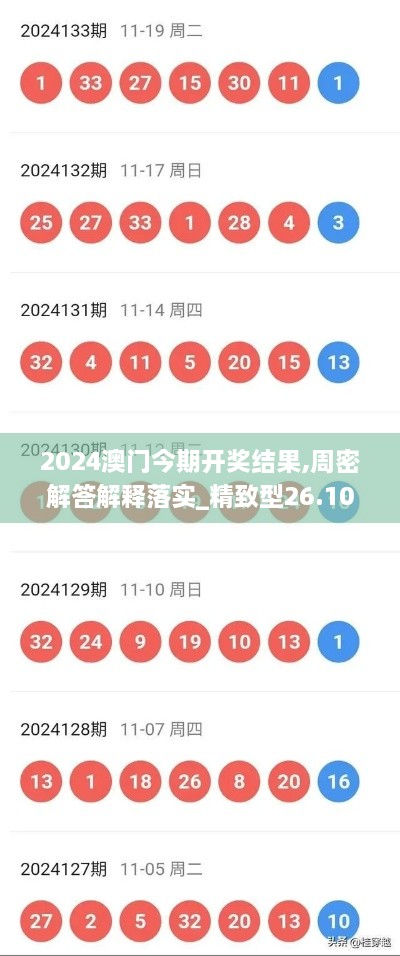 2024澳门今期开奖结果,周密解答解释落实_精致型26.101