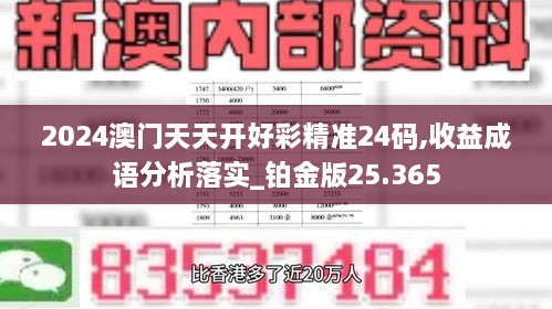 2024澳门天天开好彩精准24码,收益成语分析落实_铂金版25.365