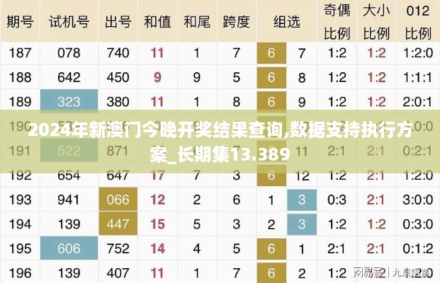 2024年新澳门今晚开奖结果查询,数据支持执行方案_长期集13.389