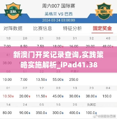 新澳门开奖记录查询,实践策略实施解析_iPad41.38