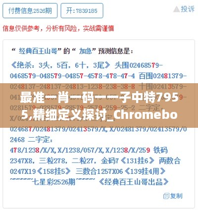 最准一肖一码一一子中特7955,精细定义探讨_Chromebook35.655