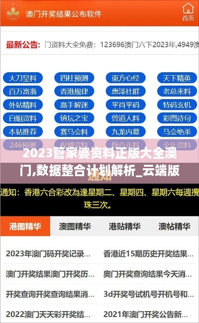 2023管家婆资料正版大全澳门,数据整合计划解析_云端版12.739