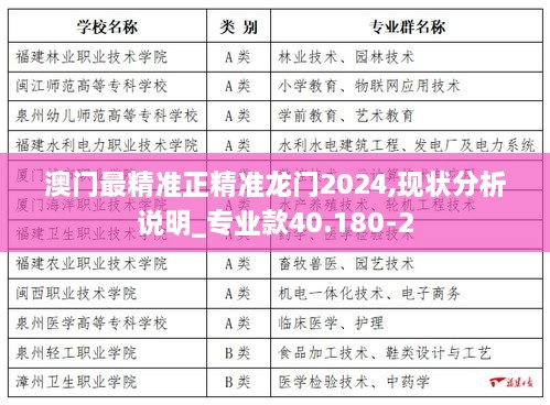 澳门最精准正精准龙门2024,现状分析说明_专业款40.180-2