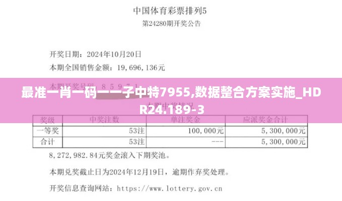 最准一肖一码一一子中特7955,数据整合方案实施_HDR24.189-3