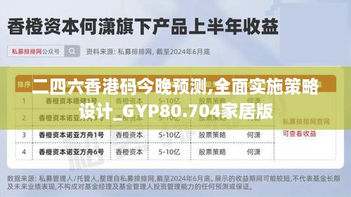 二四六香港码今晚预测,全面实施策略设计_GYP80.704家居版