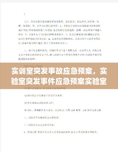 实训室突发事故应急预案，实验室突发事件应急预案实验室人员培训 