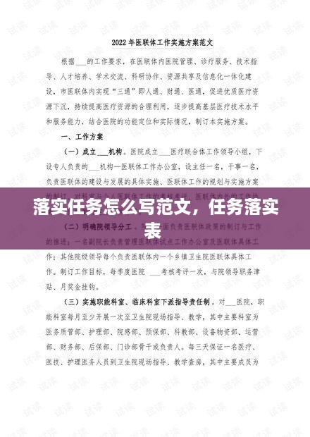 落实任务怎么写范文，任务落实表 