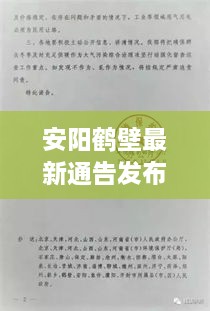 安阳鹤壁最新通告发布，今日重要通知速览