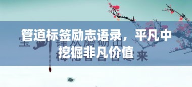 管道标签励志语录，平凡中挖掘非凡价值