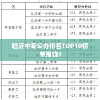 临沂中专公办排名TOP10榜单揭晓！