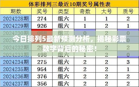 今日排列5最新预测分析，揭秘彩票数字背后的秘密！