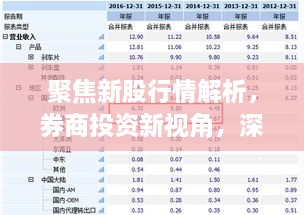 聚焦新股行情解析，券商投资新视角，深度解读十只新股动向