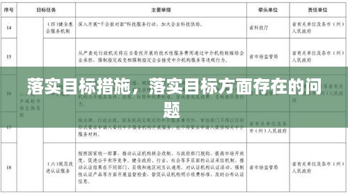 落实目标措施，落实目标方面存在的问题 